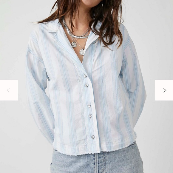 Free People Kelia Stripe Trapeze Shirt XS - Picture 1 of 3